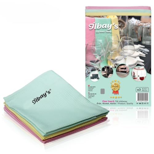 ilbay's Lot de 3 chiffons de nettoyage en microfibre - 60 x 40 cm - Nettoyage sans traces sans détergent pour voiture, cuisine, salle de bain et maison (printemps)
