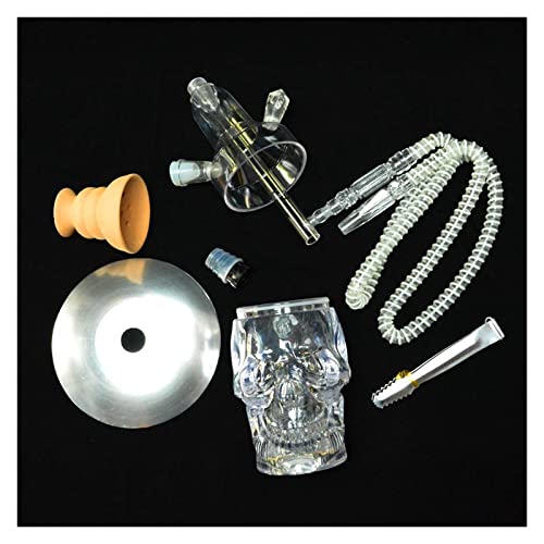 INKMEX Wasserpfeife Skull Hookah Funky Hookah Set Shisha Kit mit LED-Licht, Shisha Bowl & Schlauch Premium Shisha Hookah… – Bild 3
