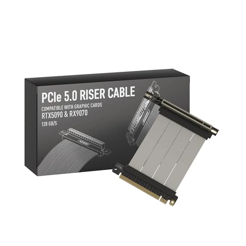Image of LINKUP PCIE 5.0 Riser Cable | for Vertical GPU Mount | Right Angle | Graphics Card GPU Ready | Usable with PCIe 4.0 & RX9070 / RTX5090 | 10cm (Total Length: 14cm)