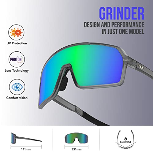HOT BUTTERED - Óculos de Sol HB GRINDER - Proteção UV, Óculos Escuros Masculino e Feminino, Performa