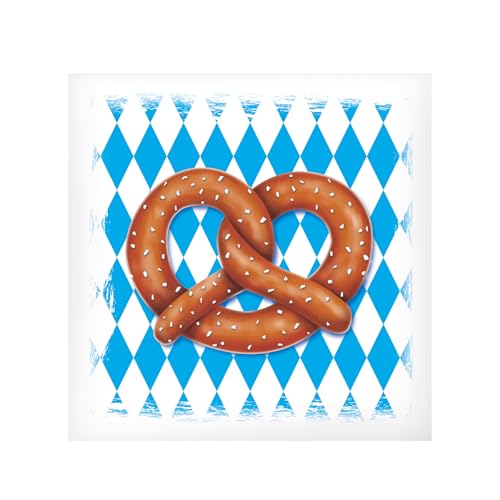 Beistle 50 Pack Oktoberfest Pretzel Bags, 6” x 5.75”- Bavarian Themed Party Supplies, German Beer Festival Treat Bags, Biergarten Snack Holders