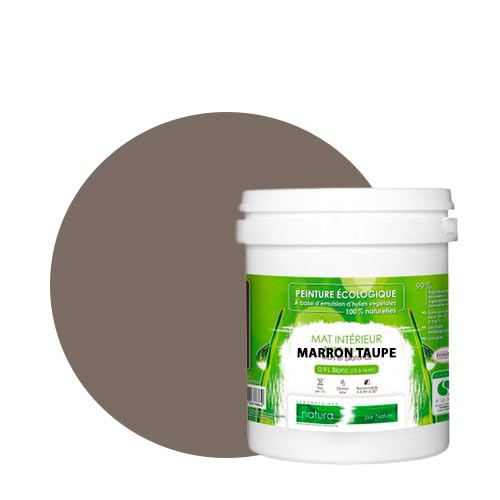 BOX DECO COULEURS Pintura de pared natural ecológica con aspecto mate interior Natura – 1 l/13 m², color marrón