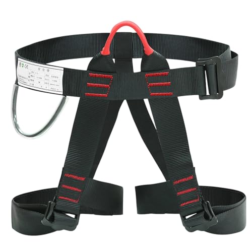 Arnés de seguridad de medio cuerpo para escalada - Cinturones de cintura unisex para rapel | Equipo multiusos para exteriores, arnés de escalada para rescate de incendios para mayor seguridad y durabi