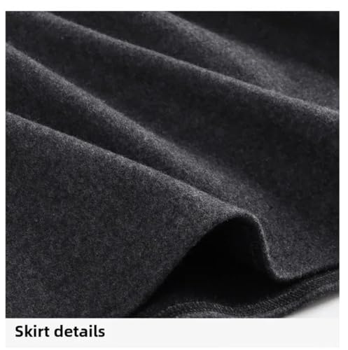 Women's Winter Cashmere Thick Winter High Waist Polyester Fiber Gored A- Line Skirt4