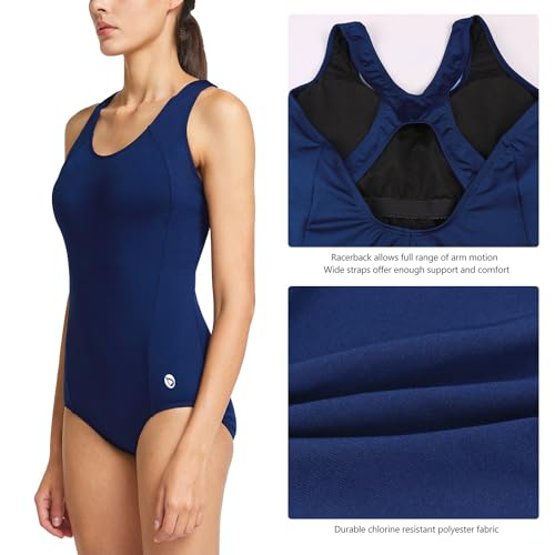 image for BALEAF Women's One Piece Bathing Suit Conservative Athletic Racerback 