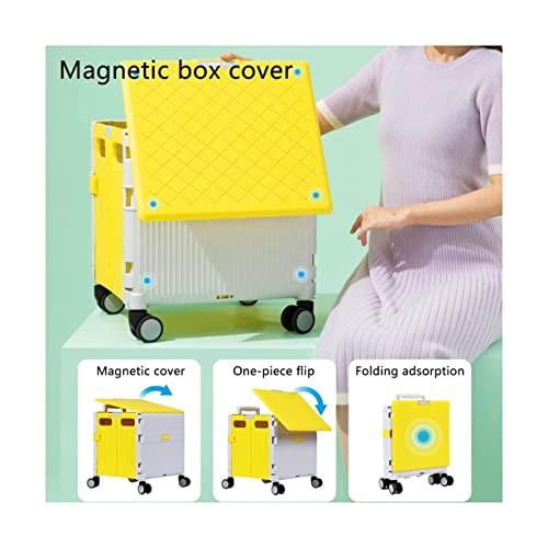 QUANLI Faltbarer Einkaufstrolley, 45 l, großes Fassungsvermögen, zusammenklappbarer Einkaufswagen mit Teleskopgriff und… – Bild 5