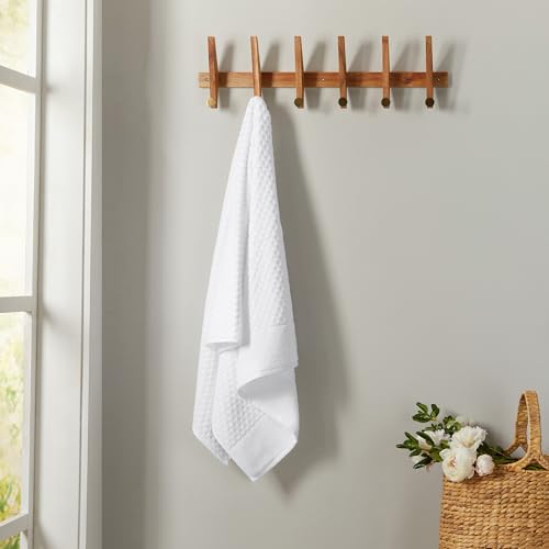 Great Bay Home White Bath Towels - 100% Cotton 6 Piece Towel Set - 2 Bath Towels, 2 Hand Towels, 2 Washcloths - Absorbent, Durable, Quick-Dry Towel for Bathroom