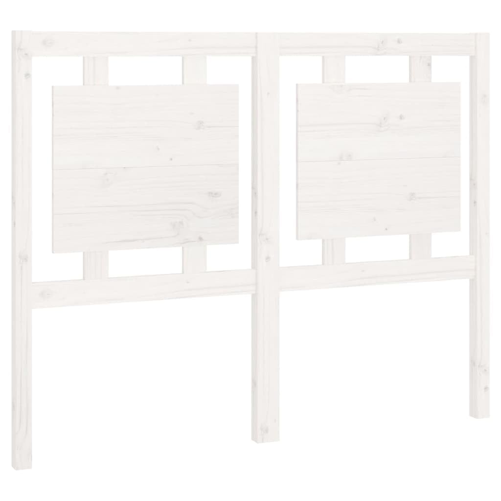 Testiera bianca 125,5 x 4 x 100 cm legno massello di pino, design rustico, durevole, ideale per camere da letto e camere degli ospiti, facile da montare