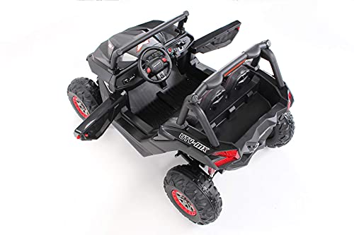 Actionbikes Motors Kinder Elektroauto UTV Buggy MX | 2.4 Ghz Fernbedienung - 2X 12 Volt 7 AH Batterie - 4 Motoren 12 Volt 35 Watt - Elektro Auto für Kinder ab 3 Jahre (Schwarz) – Bild 3