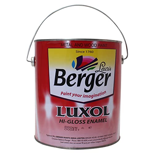 Image of BERGER Luxol Hi Gloss Enamel Brown 4Ltr