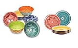 Annovero Dessert Bowls, Dessert Plates | Kitchen Dishes | Microwave Oven Safe | Colorful Porcelain Dinnerware