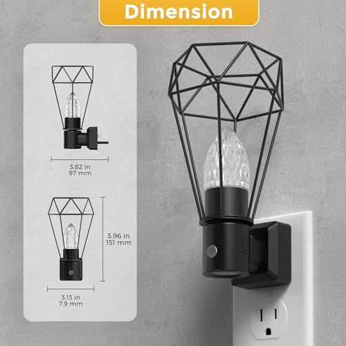 Image of L LOHAS LED Night Light, 2 Pack Night Lights Plug into Wall, 3000K Warm White, Farmhouse Plug in Light with Dusk to Dawn Sensor, for Bedroom, Bathroom, Kitchen, Hallway