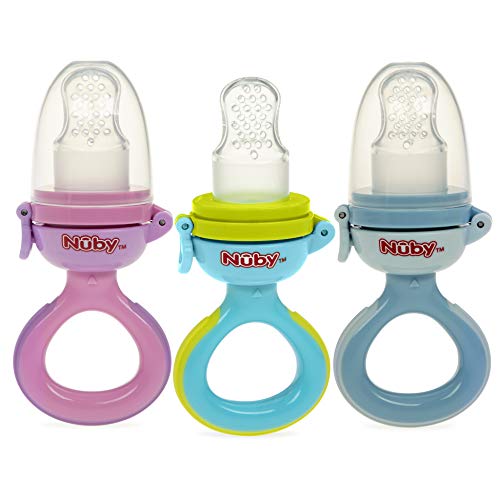 1 Pack Nuby Twist N' Feed Infant First Foods Feeder with Hygienic Cover: 10M+, Colors May Vary, Pack of 1