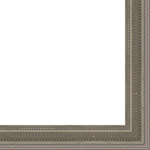 CountryArtHouse Picture Frame Moulding (Wood) 100ft bundle - Traditional Pewter Finish - 2" width - 5/16" rabbet depth
