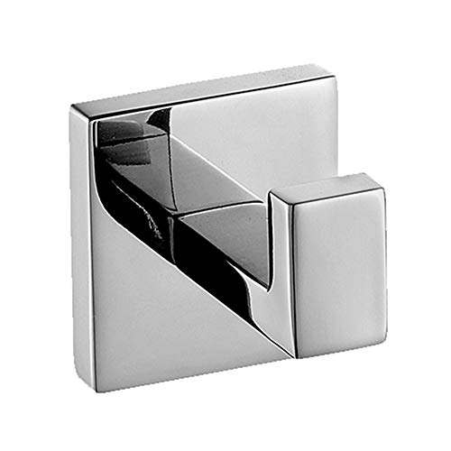 Preisvergleich Produktbild Homovater Edelstahl SUS304 Modern Chrom Handtuch Robe Luxus Quadrat Badezimmer Badezimmerzubehör Handtuchhaken Wandhalterung Kleiderhaken,Chrom Finish