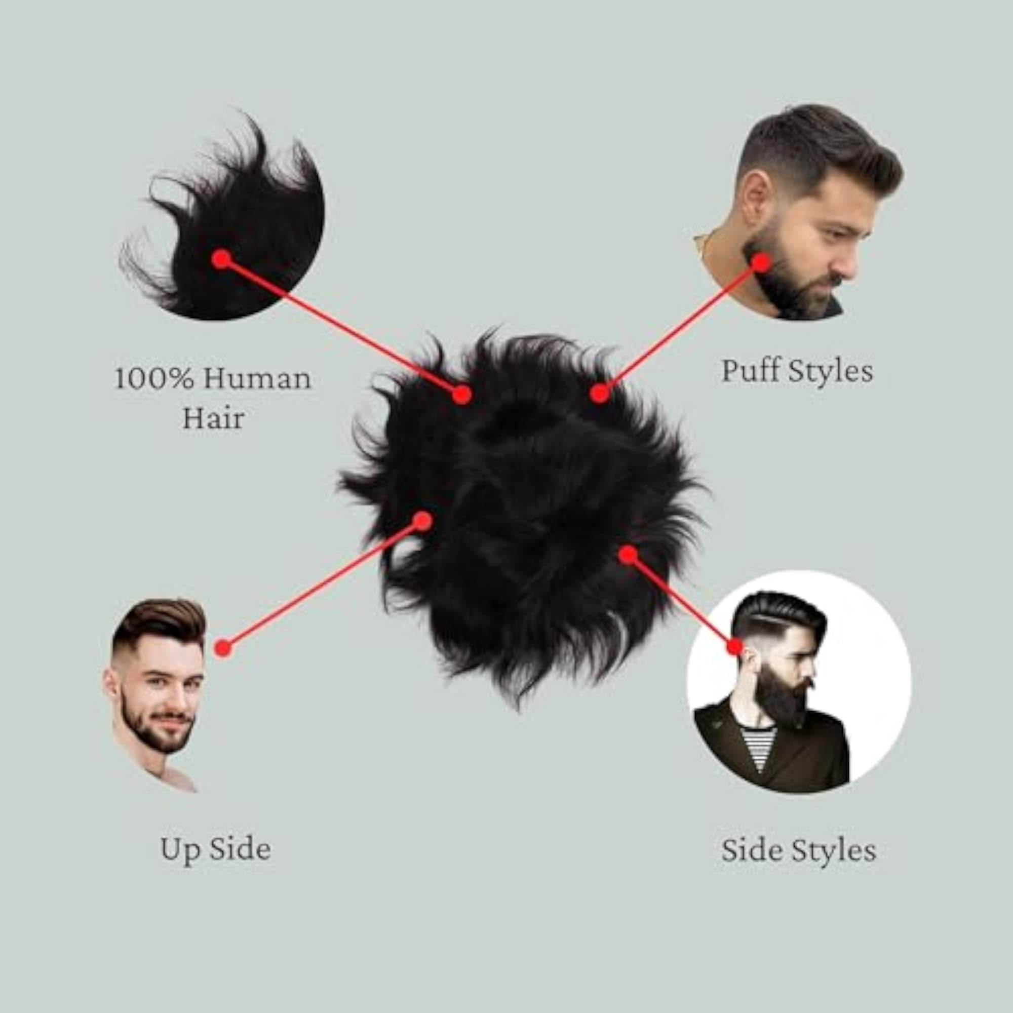 Lightweight Human Hair Patch for Men, 8x6 Size