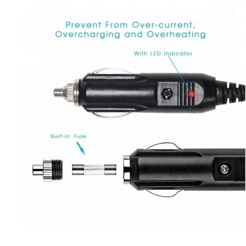 Image of 12V Car Cigarette Lighter Power Male Plug Socket Universal DC Adapter Connector with LED Indicator