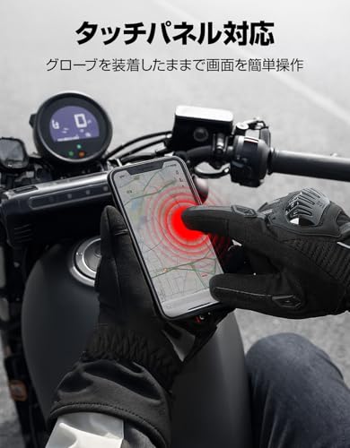 KEMIMOTO バイク グローブ 冬 防寒グローブ バイク 冬用グローブ プロテクター入り オートバイグローブ 秋/冬 スマホ対応 裏起毛 防寒防風防水 クッション付き 滑り止め KM701 の商品画像 4