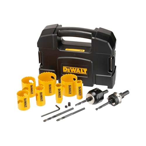 DEWALT EXTREME Bi-Metall-Lochsägen-Set, 11-teilig (7 Lochsägen, 2 Aufnahmen und 2 Zentrierbohrer), DT90355-QZ