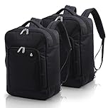 Aerolite 40x30x15 Maximum Size For British Airways, Air France and KLM Hand Cabin Luggage Approved Travel Carry On Under Seat Backpack Also Suitable For Other Airlines With 2 Year Guarantee, 2X Black
