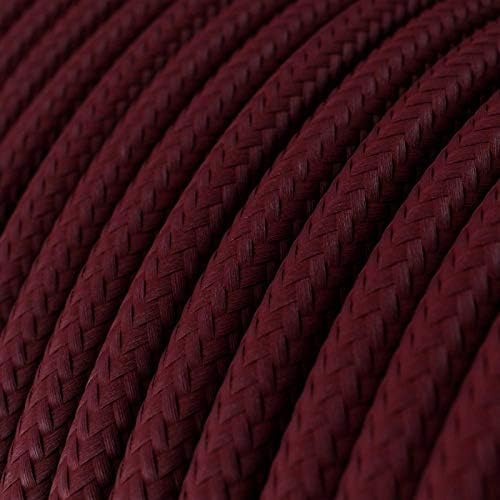 CA Creative Cables Burgundy Rayon Covered Round Electric Cable - RM19-150ft, 3 x 18 AWG
