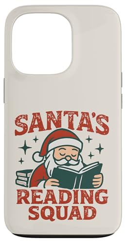 Santa's Reading Squad �t�F�X�e�B�u�u�b�N ���l �z���f�[ �j�� ���� �X�}�z�P�[�X iPhone 13 Pro �p