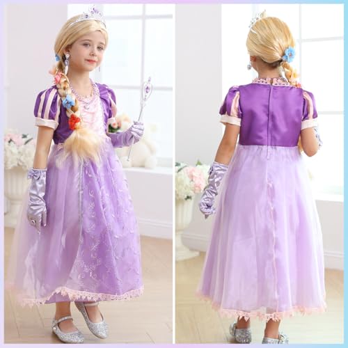 Disfraz de princesa morada para niñas 2-8 años miniatura 3