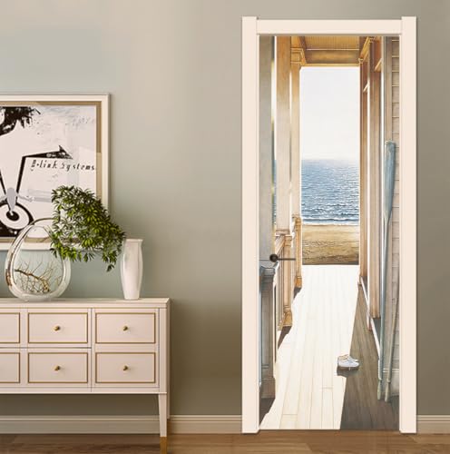 Chambre à coucher transformée grâce à l'autocollant 3D porte - 7