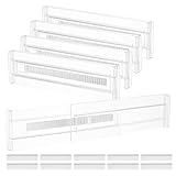 CARANNACLTD 5 Pièces Séparateurs de Tiroirs, Organisateur de Tiroir Transparent Réglable, Vetement Rangement Tiroir pour Cuisine Commodes Salle de Bain(28-50cm)