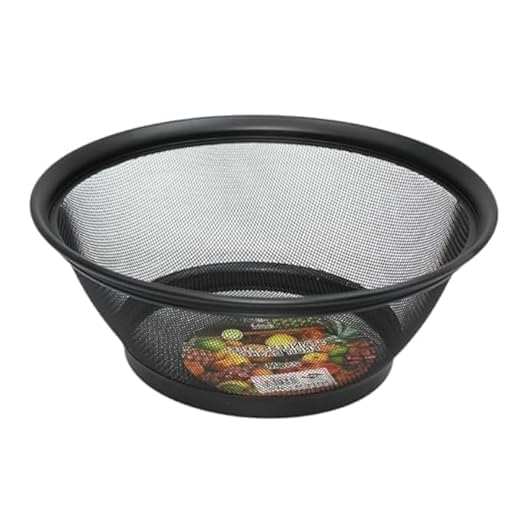 Image of Premium Stainless Steel Mesh Fruit & Vegetable Washing Basket - Multipurpose Strainer Bowl for Kitchen, Durable Rust-Free Colander in Variant Size (Black, 28CM)