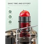 QCen Juicer Machine, 500W Centrifugal Juicer Extractor with 3” Wide Mouth Feed Chute for Fruits & Vegetables, Easy to Clean, Stainless Steel, BPA-Free - Image 2