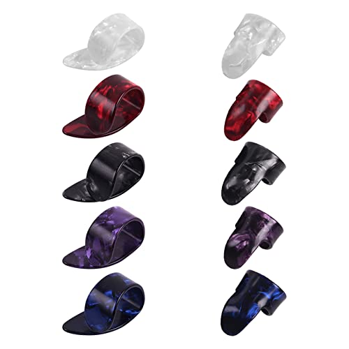 Púas De Dedo, 10 Pcs Púas De Pulgar, Púas De Guitarra, Púas De Pulgar Púas De Dedo, Púas De Pulgar Planas, Púas Dedo Ajustables, Púas De Plástico Protector Dedos, Púas de Dedo para Guitarra