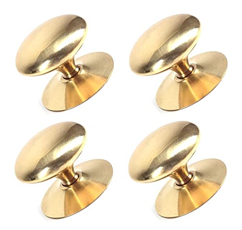 TERF® 45mm Traditional Victorian Polished Brass Cabinet Door Knobs 45mm Chest Drawer Cupboard Kitchen Wardrobe Door Pull Handle Knobs with Fixing Screw for Use Home and Office