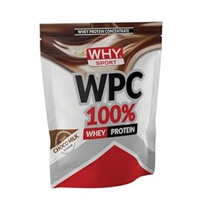 WHY SPORT WPC 100% WHEY – Proteine Whey – Proteine in Polvere per la Massa Muscolare – Senza Glutine – Gusto Choco Milk – 1 Kg