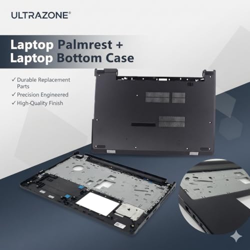 Image of ULTRAZONE Laptop Replacement Upper Case Palmrest Assembly + Base Bottom Cover Assembly for Dell Inspiron 15 (3565), Inspiron 15 (3567), PN: 4F55W, 04F55W