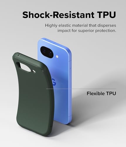 Image of Ringke Onyx for Google Pixel 10a [Anti-Fingerprint Texture] Slim Shockproof Protective Cover with Precise Camera Cutouts & Non-Slip Side Grip Case Back Cover - Dark Green