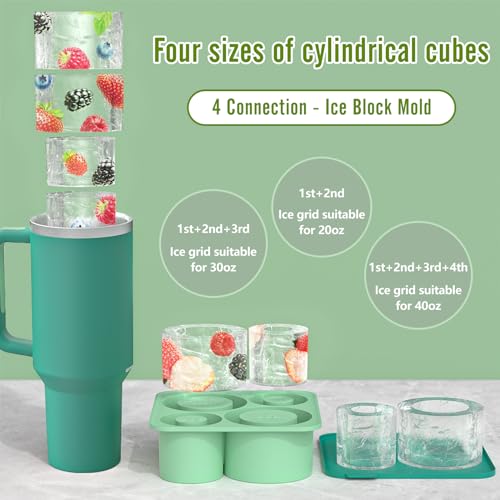 Moldes de hielo cilíndricos con tapa pack x4 miniatura 2