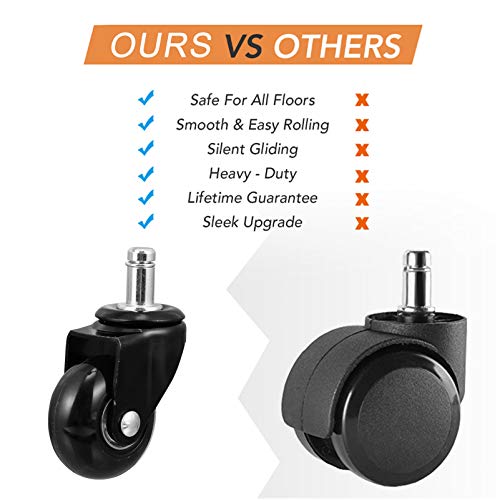 TEHAUX 4 peças de substituição para cadeira de rodas giratórias de poliuretano 5 cm para móveis e ar