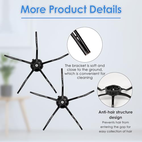 Image of (6 Pack) Side Brushes for Roborock Q7 Max+, Q7 Max, Q5 Max+, Q5 Pro, Q5 Pro+, Q8 Max+, Q Revo, Qrevo S, Qrevo Pro, Qrevo Slim, Qrevo Master, S7 MaxV Ultra, S8 MaxV Ultra, S8 Pro Ultra, S7 & E Series
