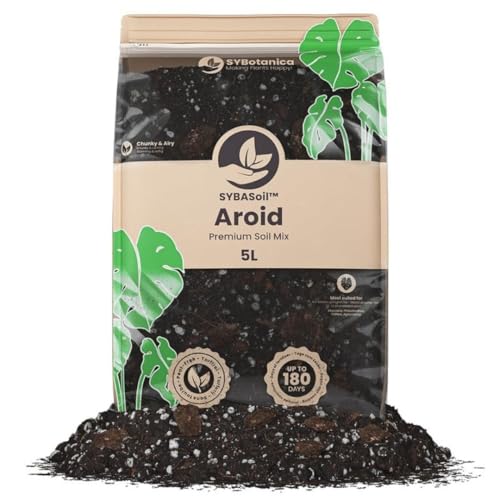Sybotanica - Monstera Erde (Aroid) 5 L Premium Coco Blumenerde für Monstera Philodendron Aglaonema & mehr Torffrei Zimmerpflanzen Erde & 180 Tage Bio-Dünger Für Zimmerpflanzen-Liebhaber