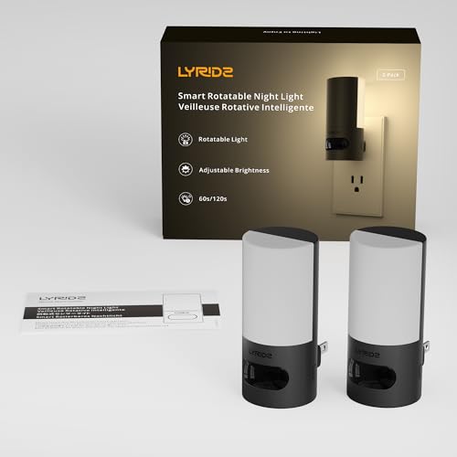 Lyridz Plug-in LED Rotatable Night Light with Motion Sensor, Dimmable Backlit Nightlight with 1-150lm Adjustable Brightness for Bathroom, Bedroom, Hallway, Stairs, 2 Pack by Lyridz - Image 9