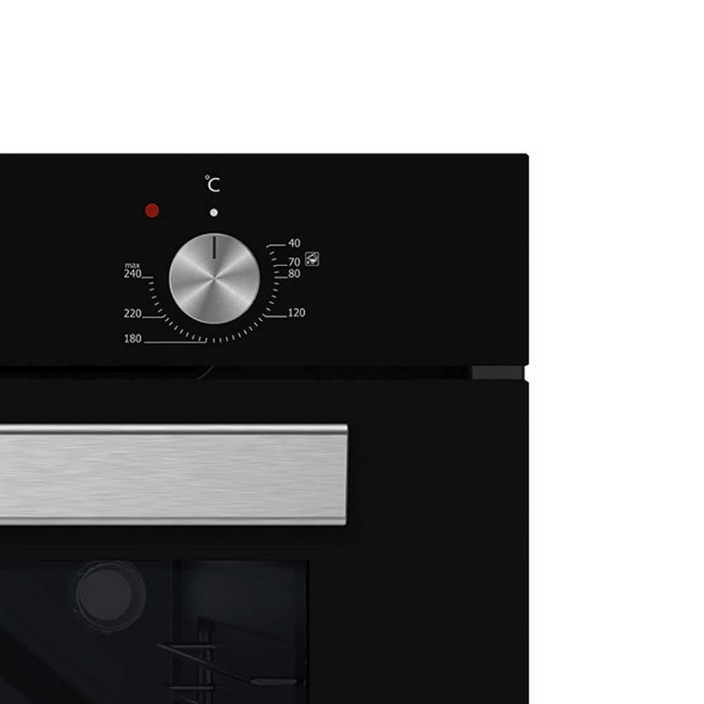 Edesa Horno Multifunción EOE-7050 FBK, Capacidad 80L, Puerta de Cristal, 8 Programas de Cocinado, Fácil Limpieza, Display Led, Guías, 2 Bandejas, Rejilla Cromada, Color Negro