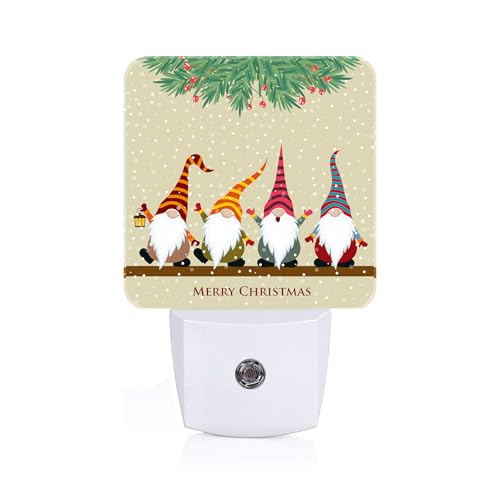 Image of Christmas Gnomes Night Light,Plug-in Nightlights Auto Sensor Night Lamp Dusk to Dawn Lamp Home Decor for Nursery Children Girls Boys