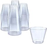 Small Clear Plastic Cups | 5 oz. 200 Pack | Hard Disposable Cups | Plastic Wine Cups | Plastic Cocktail Glasses | Plastic Drinking Cups | Plastic Party Punch Cups | Bulk Wedding Plastic Tumblers