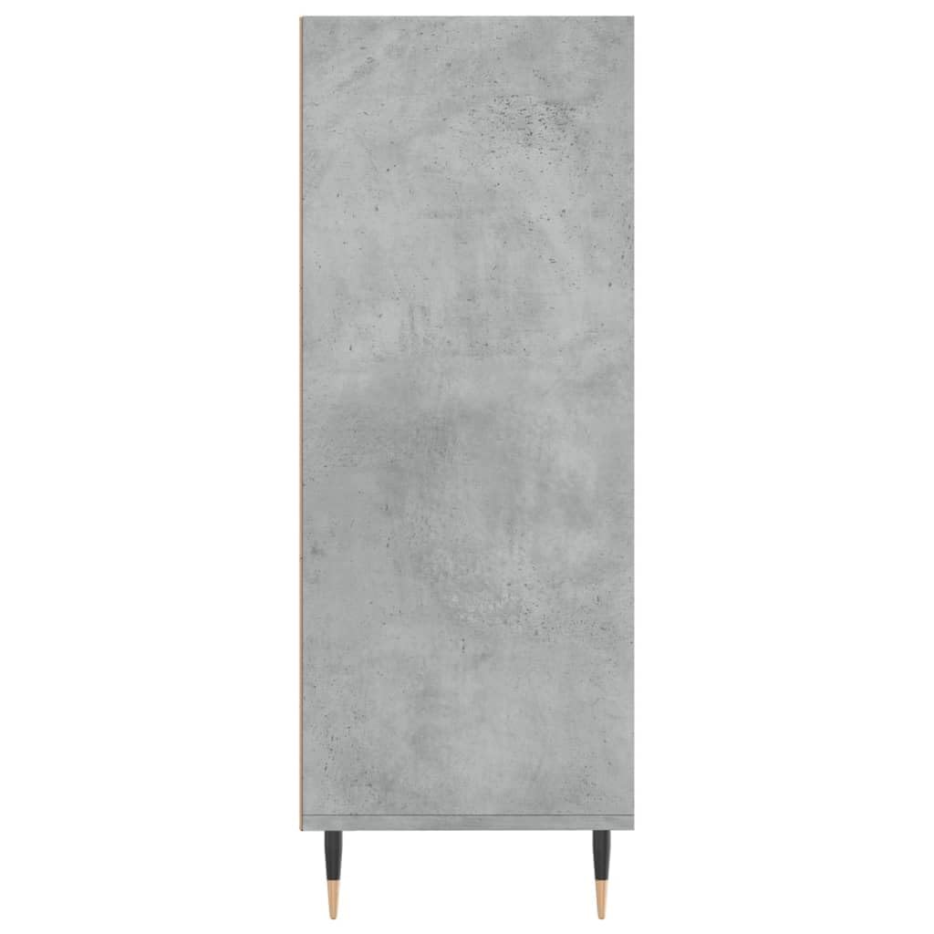 Homgoday Bibliothèque gris béton 69,5 x 32,5 x 90 cm en bois d'ingénierie, bibliothèque, étagère de rangement, étagère de présentation pour salon, maison, bureau, mobilier d'intérieur 681