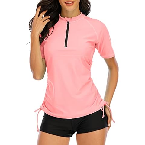 Halcurt Rash Guard - Camiseta de neopreno para mujer con protección UV y cremallera Cover