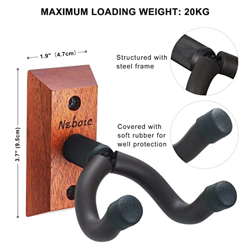 Neboic 3 Pack Guitar Wall Mount, Wood Guitar Wall Hanger, Guitar Hook, Guitar Accessories For Acoustic Electric Bass Guitar Ukulele Banjo Mandolin #TOP2