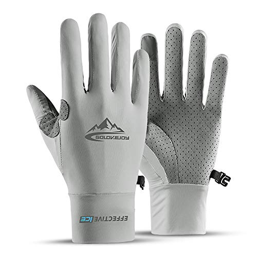 Guantes de golf para hombre y mujer, corte UV, para ciclismo, conducción, de verano, guantes de hielo Gris gris 95