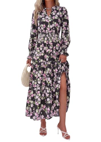 PRETTYGARDEN Women's Floral Maxi Dress Fall A Line Wedding Guest Dresses - image 1