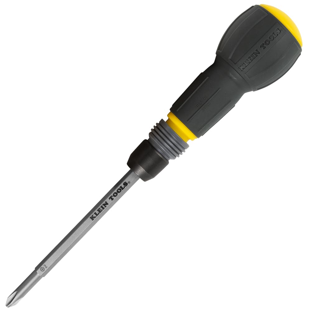 Klein Tools 32960A Fastbit Tru-Grip Screwdriver Ball-Style Handle with Quick-Release Collar 2 Phillips and 6 mm Slotted Double-Ended